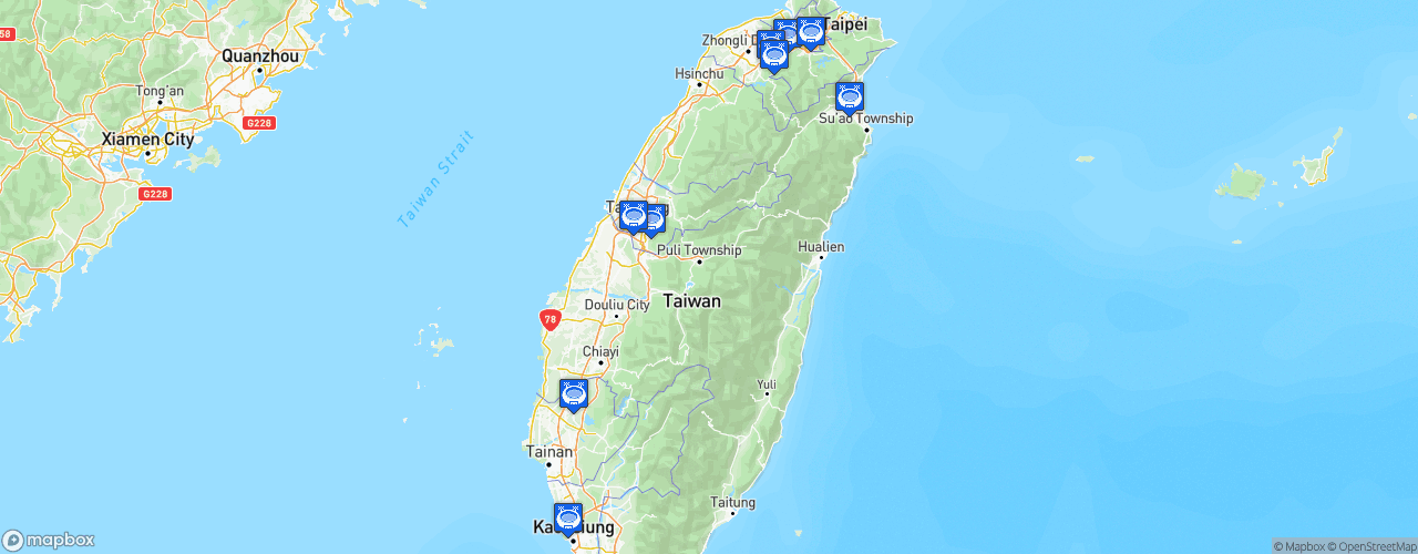Static Map of Taiwan Football Premier League - Saison 2025