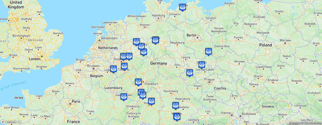 Static Map of 3. Liga - Saison 2025-2026