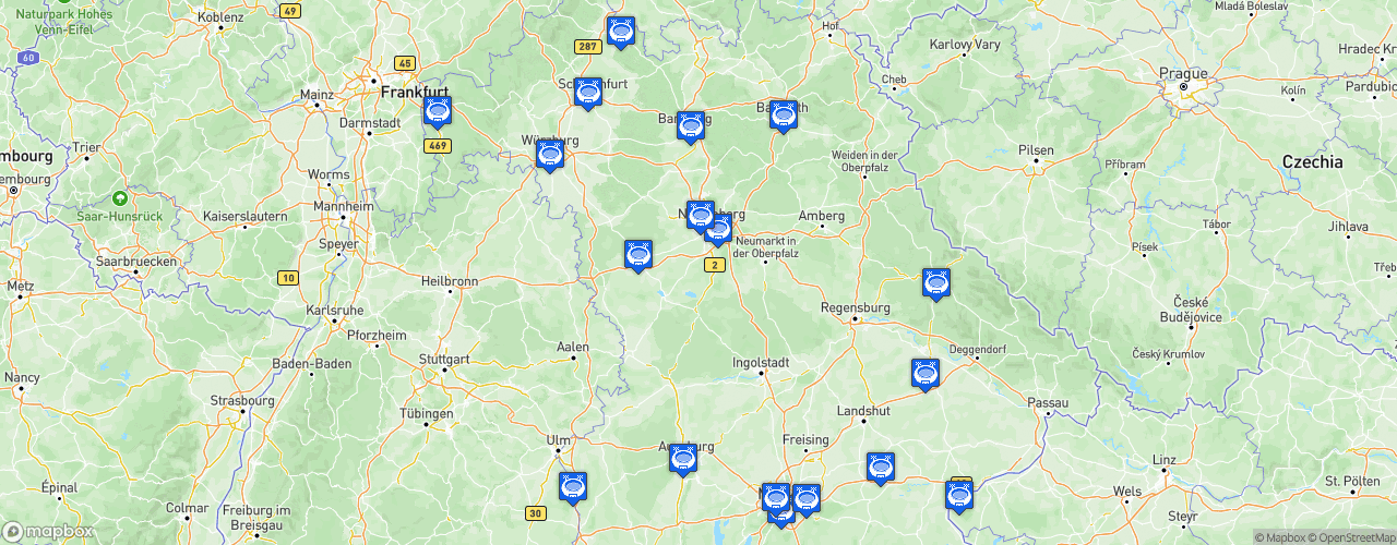 Static Map of Regionalliga Bayern - Saison 2025-2026