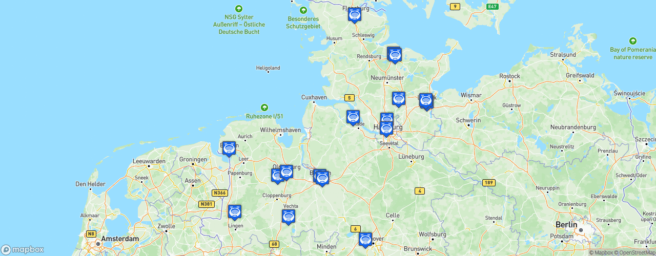 Static Map of Regionalliga Nord - Saison 2025-2026