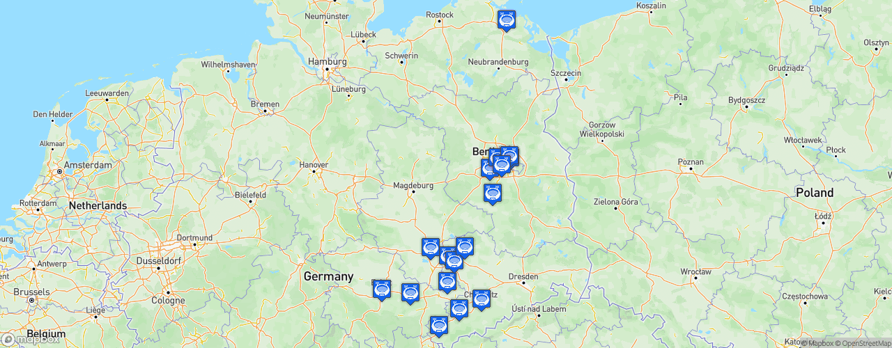 Static Map of Regionalliga Nordost - Saison 2025-2026