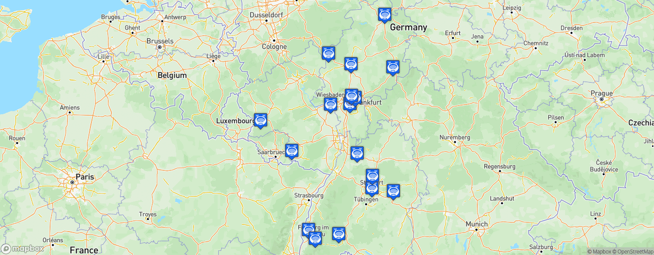 Static Map of Regionalliga Südwest - Saison 2025-2026