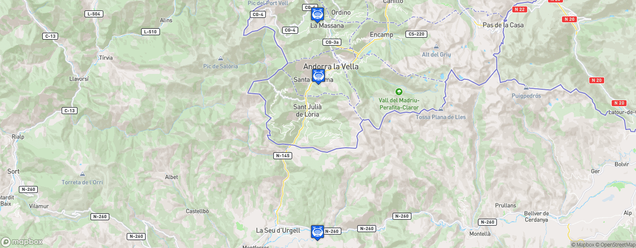 Static Map of Lliga andorrana de futbol - Saison 2025-2026