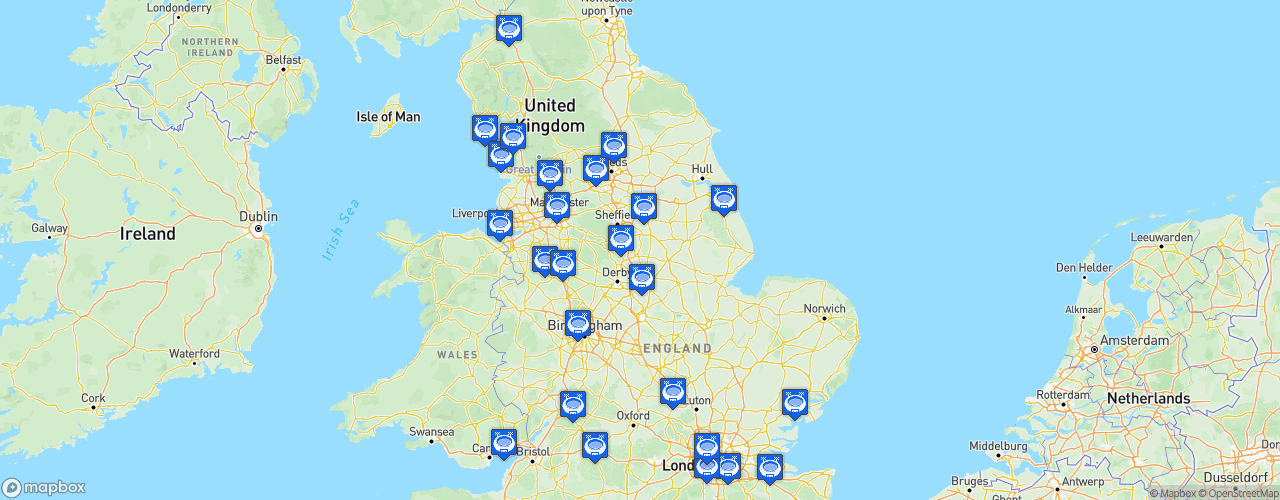 Static Map of EFL League Two - Saison 2025-2026 - Sky Bet