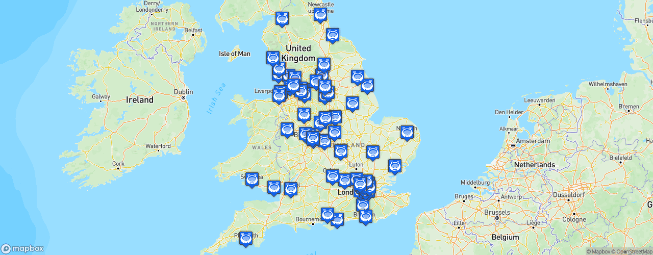 Static Map of EFL Cup - Saison 2025-2026