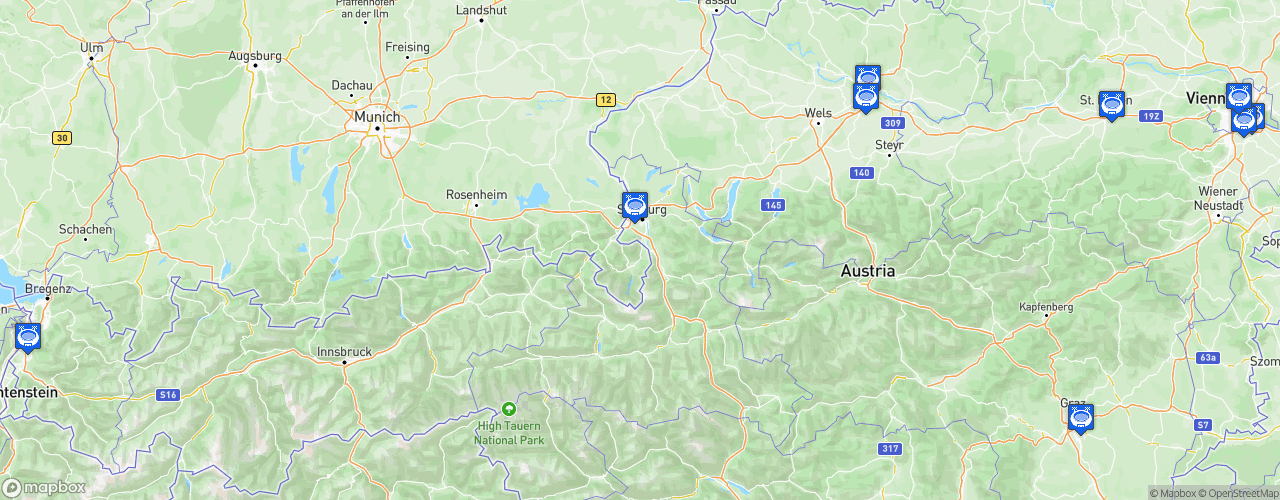 Static Map of ÖFB Frauen Bundesliga - Saison 2025-2026