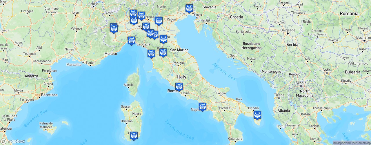 Static Map of Lega Serie A - Saison 2025-2026