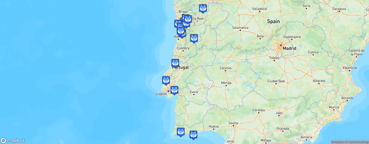 Static Map of Liga Portugal 2 - Saison 2025-2026