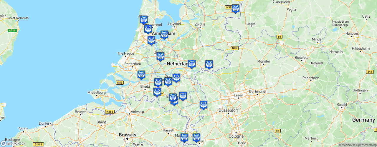Static Map of Eerste Divisie - Saison 2025-2026