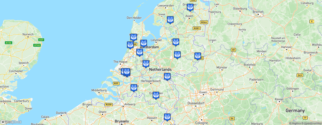 Static Map of Eredivisie - Saison 2025-2026