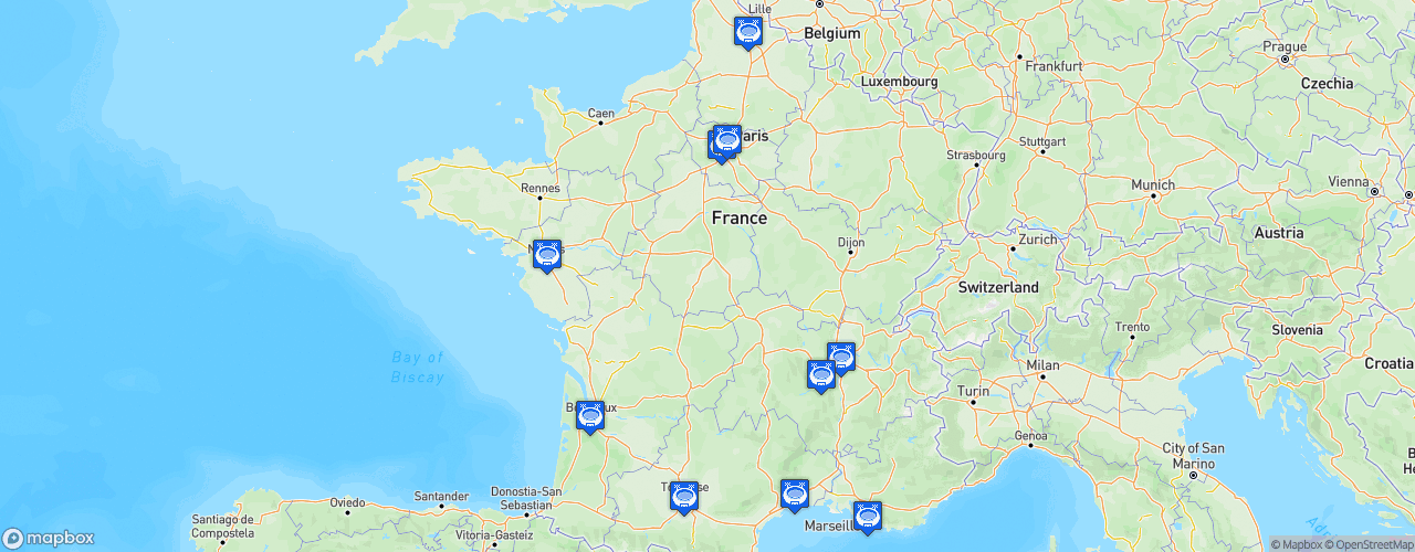 Static Map of Coupe du Monde de Football FIFA - FIFA World Cup France 1998