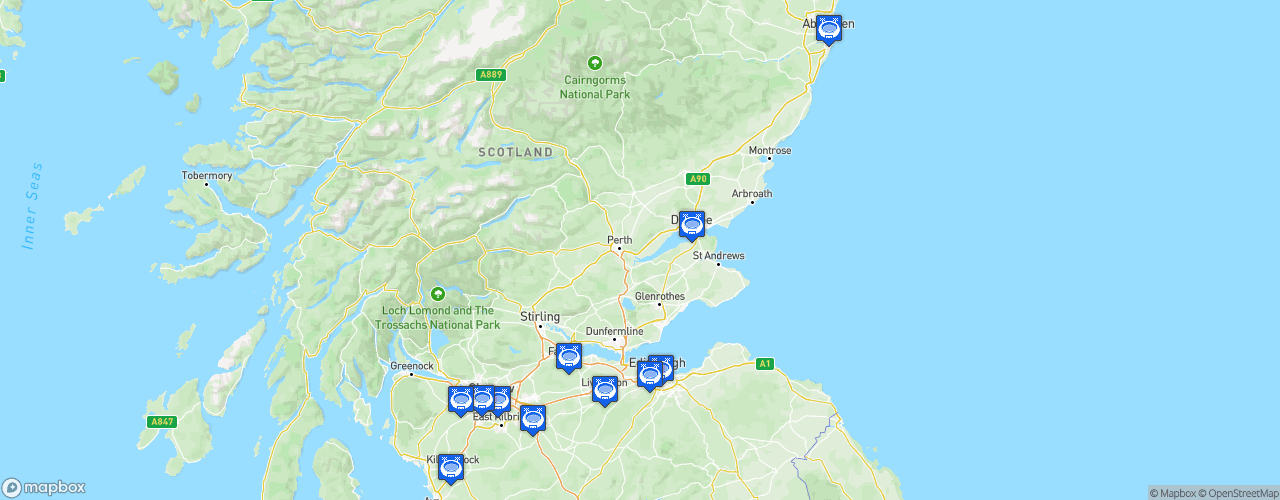 Static Map of Scottish Premiership - Saison 2025-2026