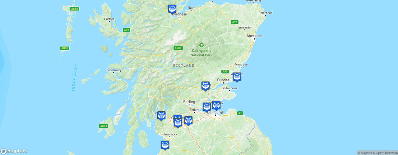Static Map of Scottish Championship - Saison 2025-2026