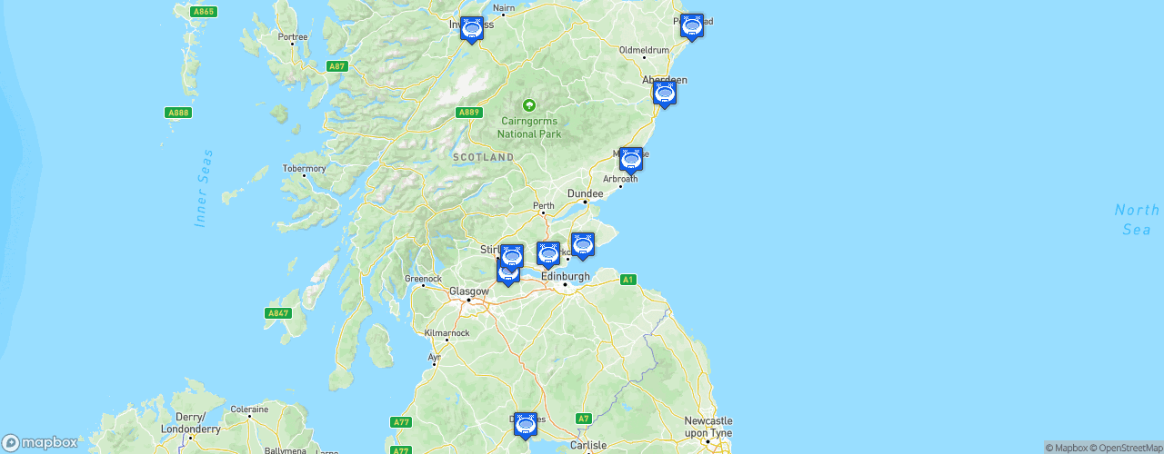 Static Map of Scottish League One - Saison 2025-2026