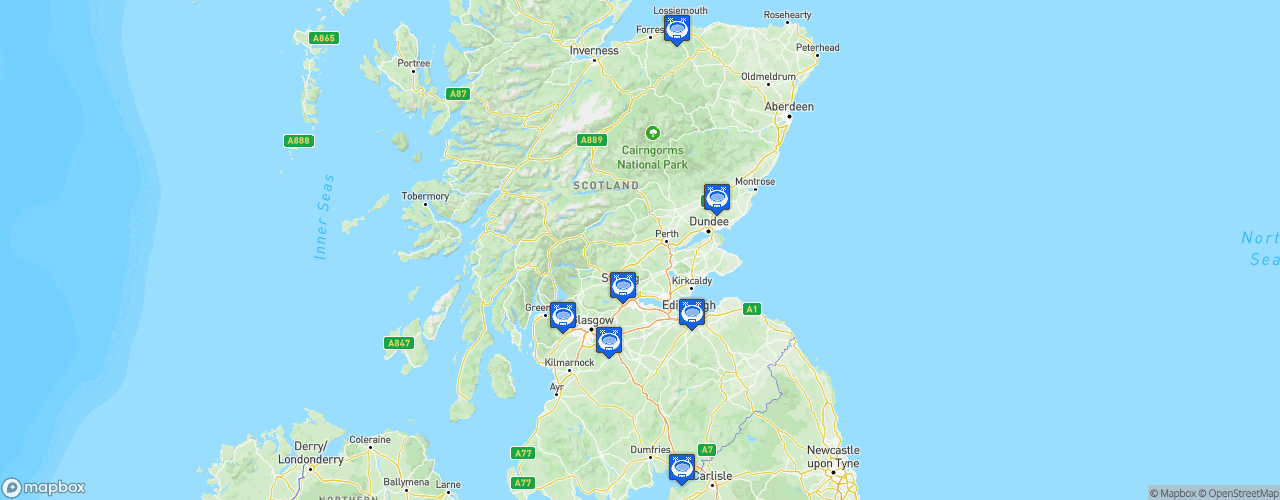Static Map of Scottish League Two - Saison 2025-2026