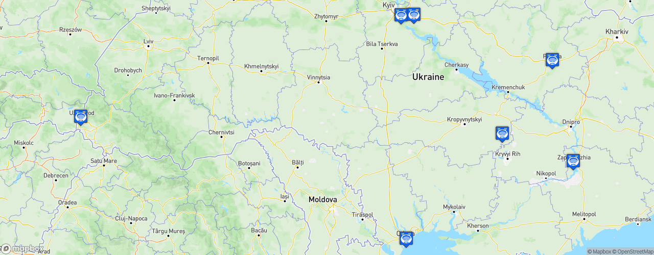 Static Map of Persha Liga - Saison 2025-2026