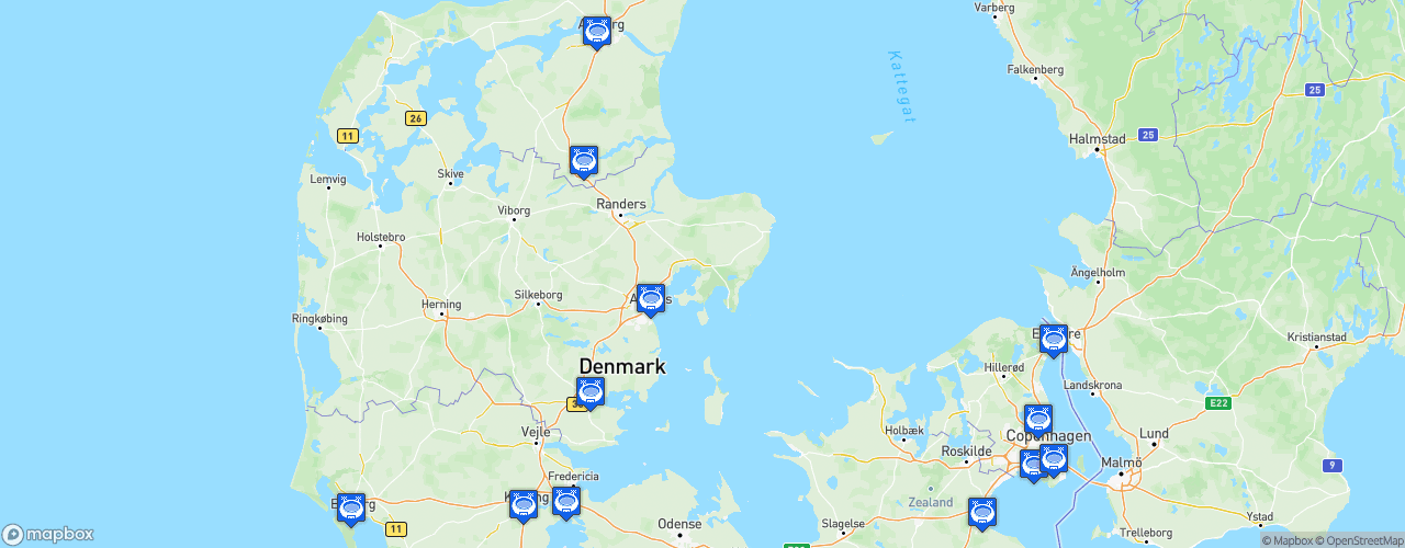 Static Map of NordicBet Liga - Saison 2025-2026
