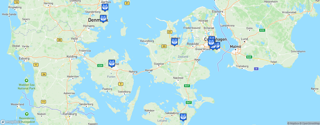 Static Map of Danmarksturneringens 3. division - Saison 2025-2026
