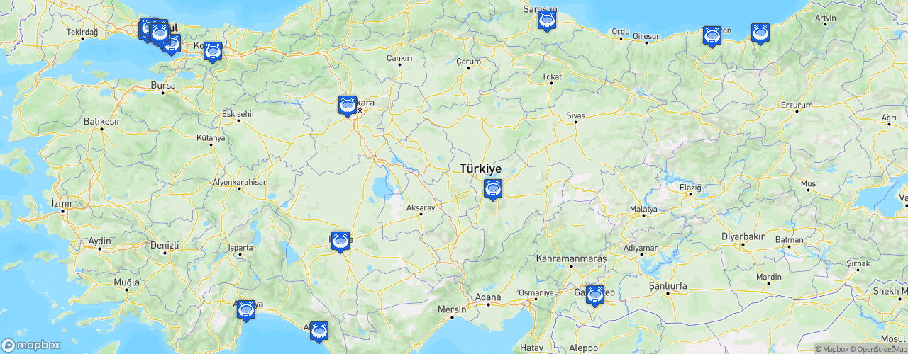 Static Map of Süper Lig - Saison 2025-2026
