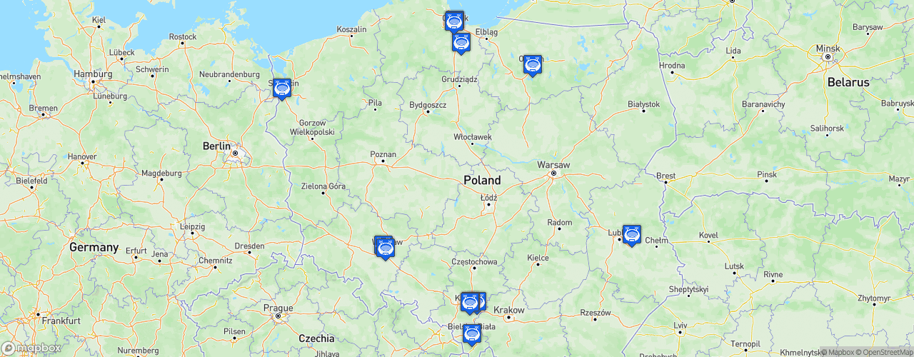 Static Map of Ekstraliga - Saison 2025-2026