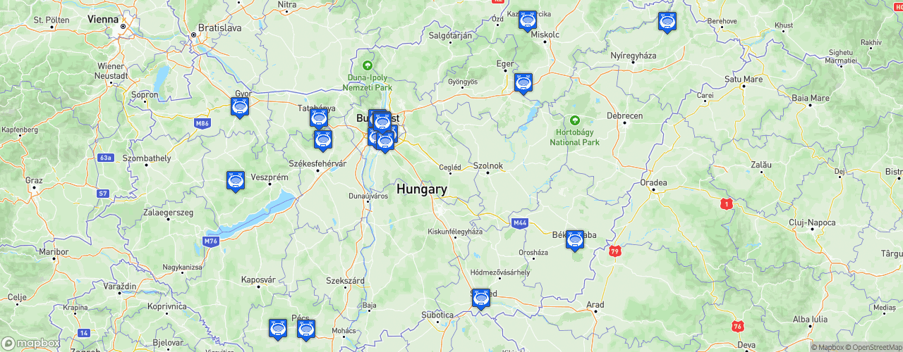 Static Map of Nemzeti Bajnokság II - Saison 2025-2026