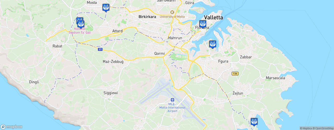 Static Map of Maltese Premier League - Saison 2025-2026