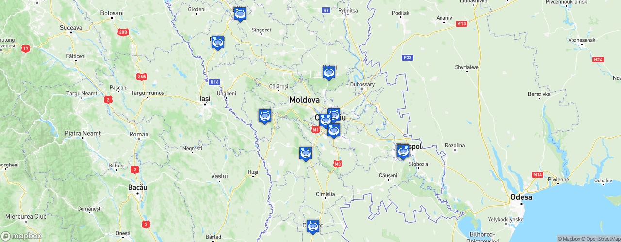 Static Map of Moldovan Super Liga - Saison 2025-2026