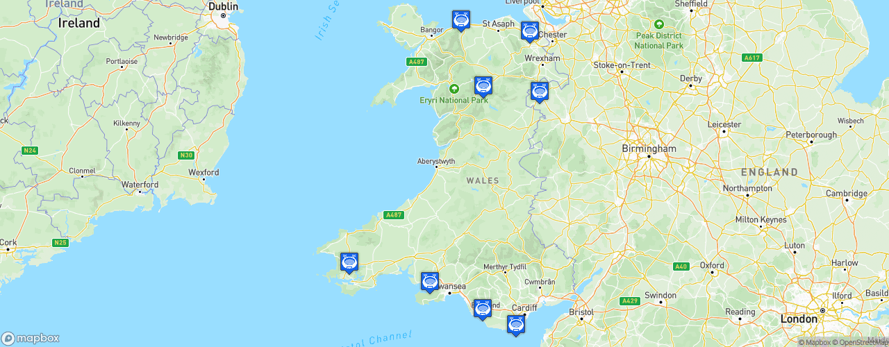 Static Map of Cymru Premier - Saison 2025-2026