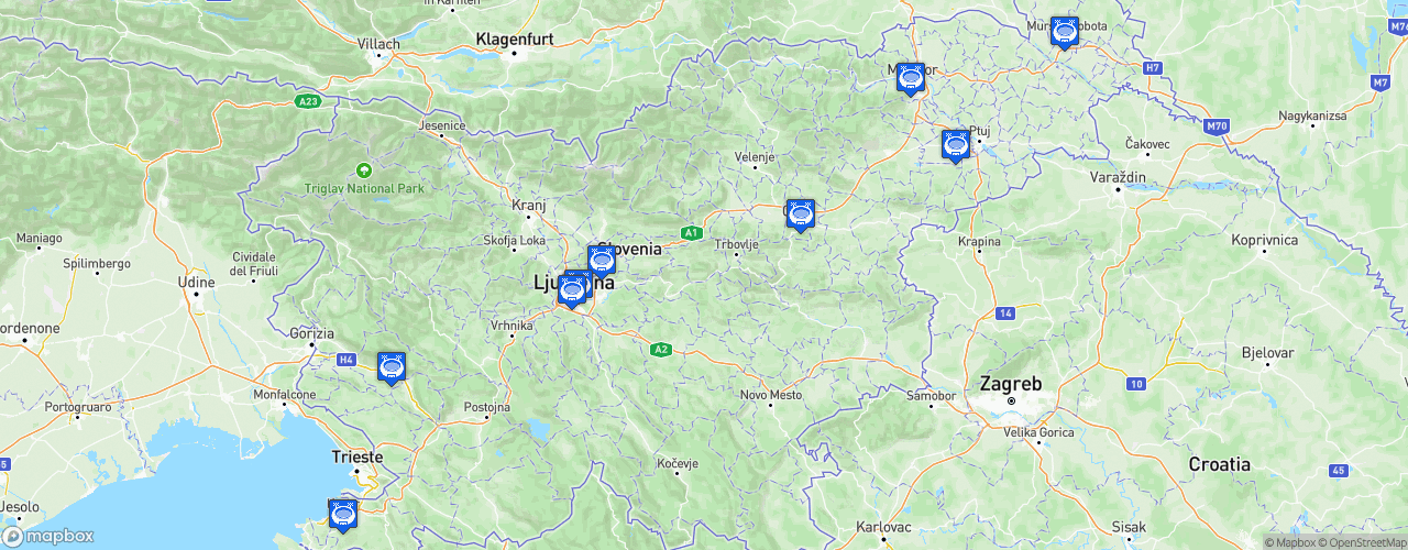 Static Map of Slovenian PrvaLiga - Saison 2025-2026