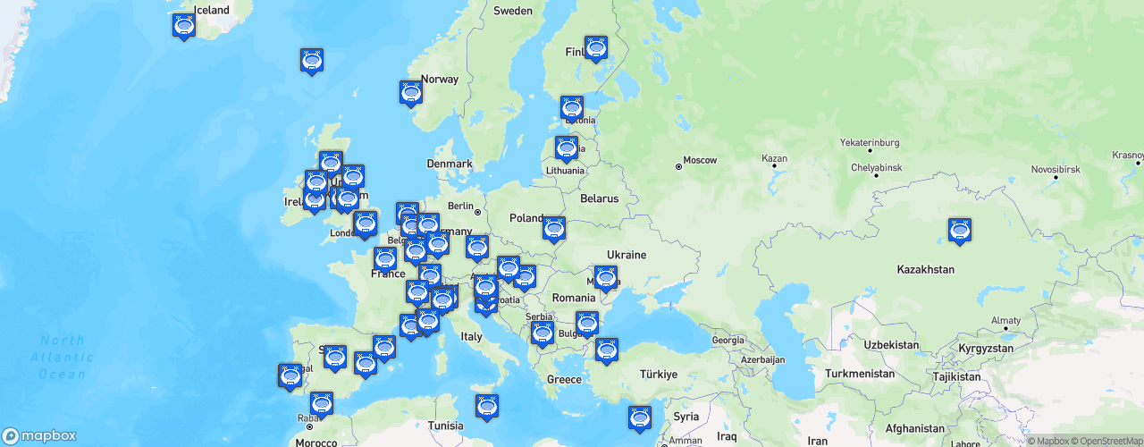 Static Map of UEFA Champions League - Saison 2025-2026