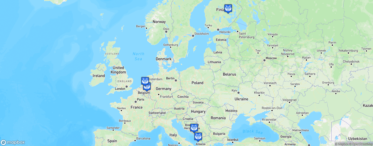 Static Map of UEFA Women's Europa Cup - Saison 2025-2026