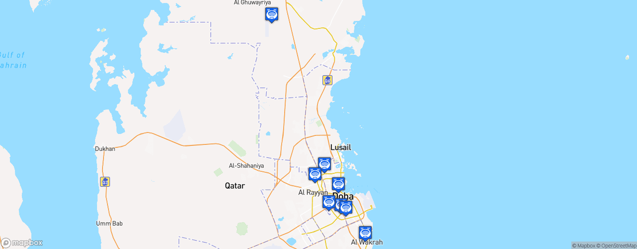 Static Map of Qatar Stars League - Saison 2025-2026
