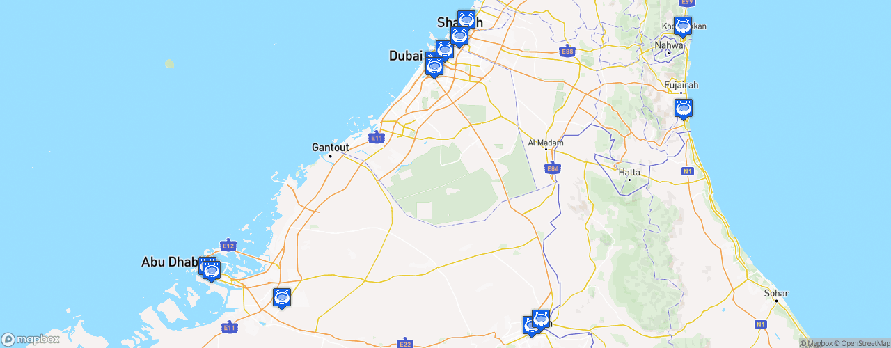 Static Map of UAE Pro League - Saison 2025-2026