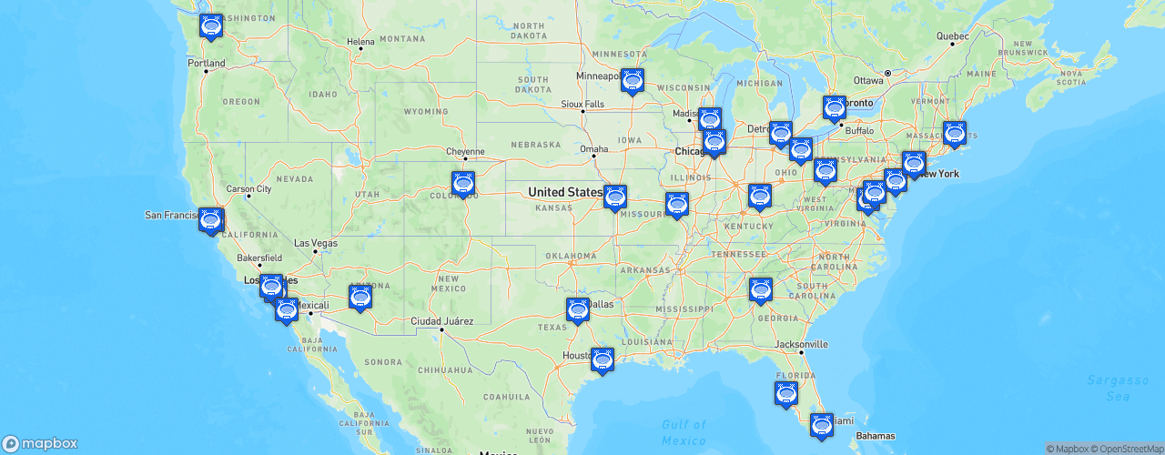 Static Map of Major League Baseball - Saison 2026