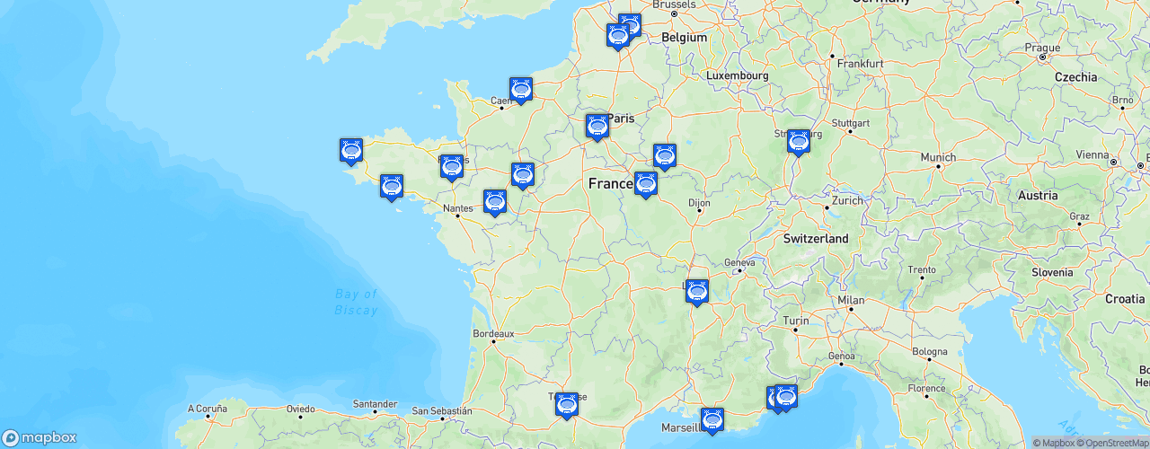 Static Map of Ligue 1 - Saison 2026-2027