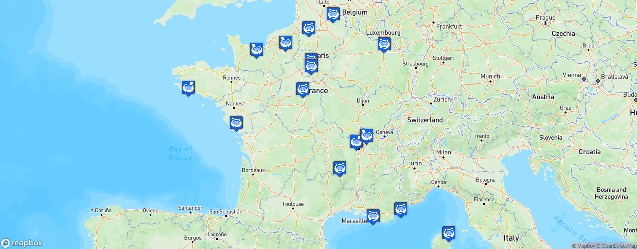 Static Map of Ligue 3 - Saison 2026-2027