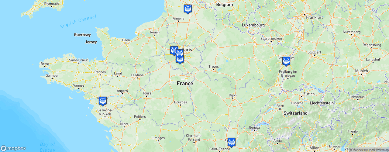 Static Map of FFF D1 Arkema - Saison 2026-2027