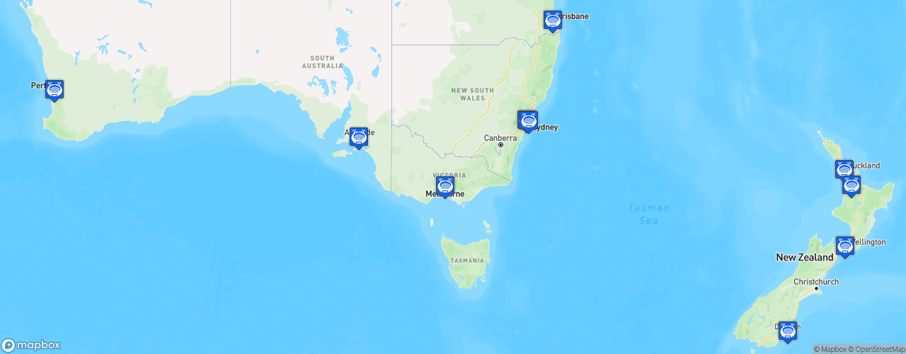 Static Map of Coupe du Monde Féminine de Football FIFA - FIFA Women's World Cup Australia - New Zealand 2023