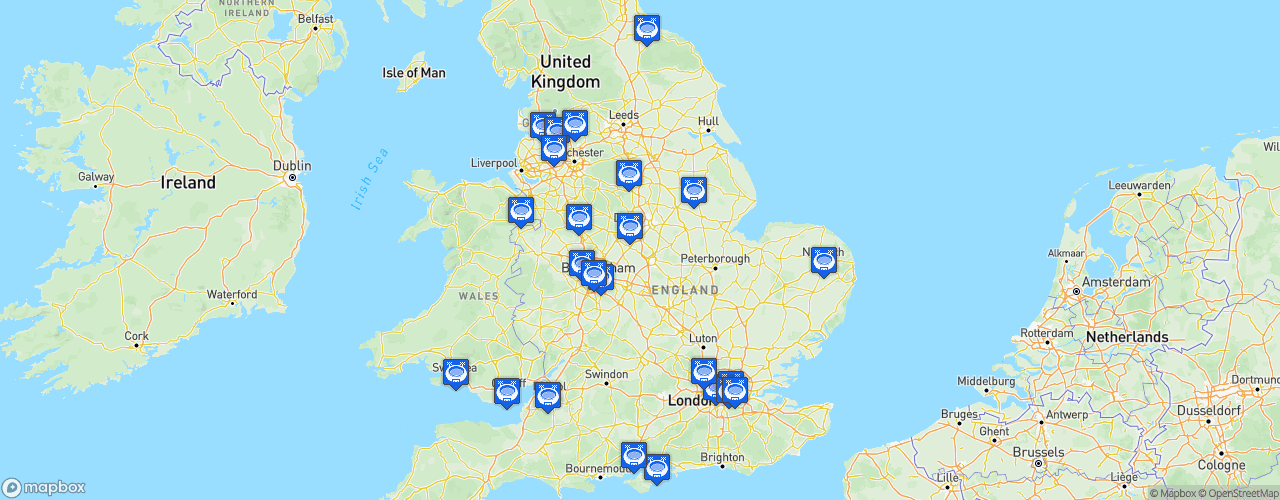 Static Map of EFL Championship - Saison 2026-2027