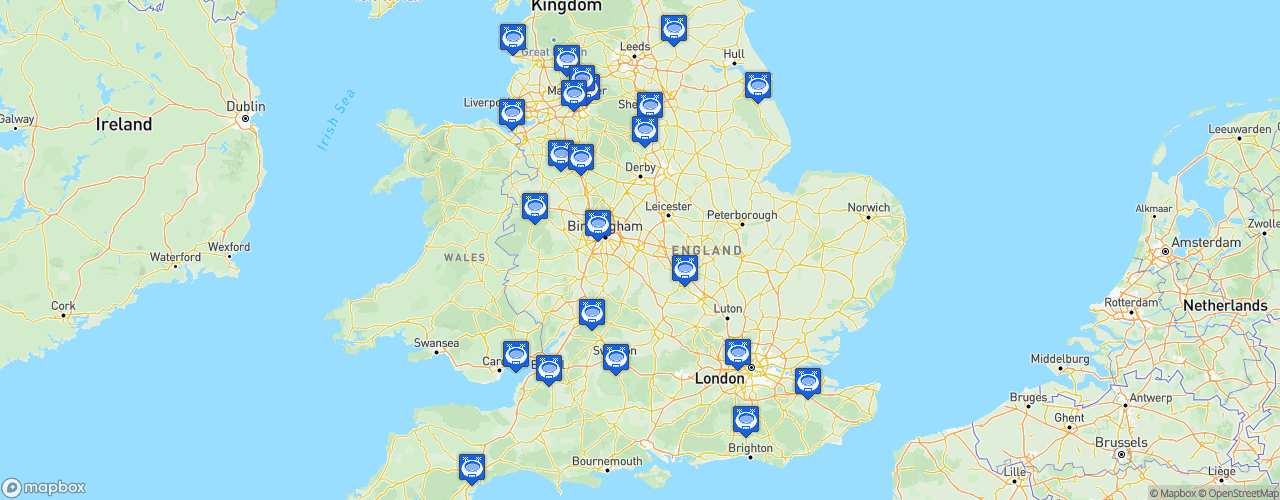 Static Map of EFL League Two - Saison 2026-2027 - Sky Bet