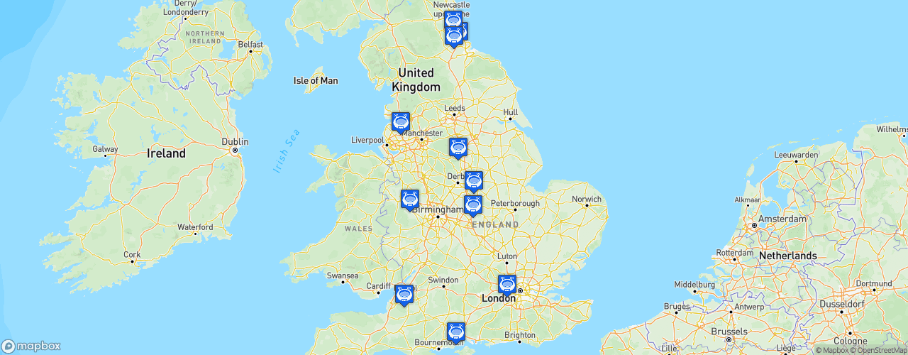 Static Map of FA Women's Championship - Saison 2026-2027