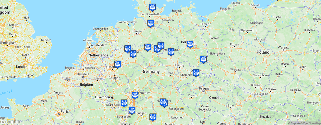 Static Map of 2. Bundesliga - Saison 2026-2027