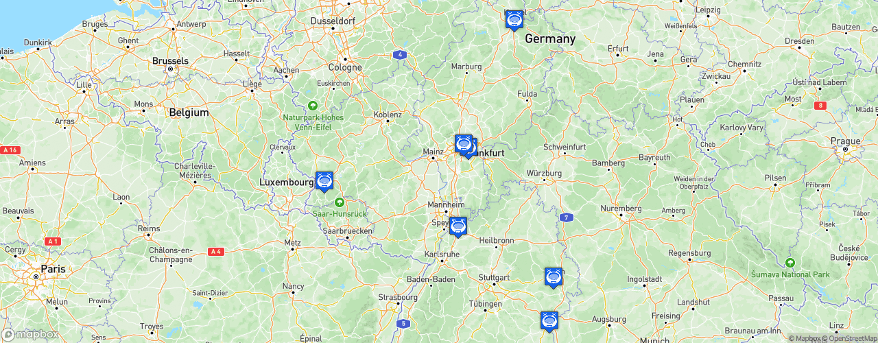 Static Map of Regionalliga Südwest - Saison 2026-2027