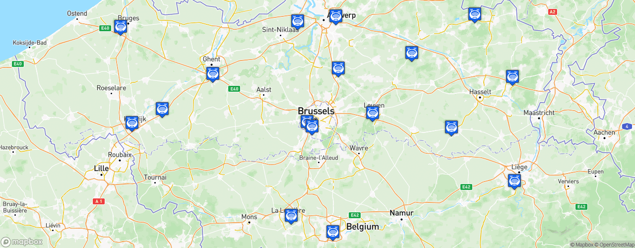 Static Map of Jupiler Pro League - Saison 2026-2027