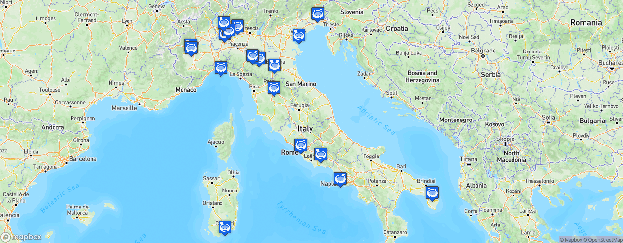 Static Map of Lega Serie A - Saison 2026-2027