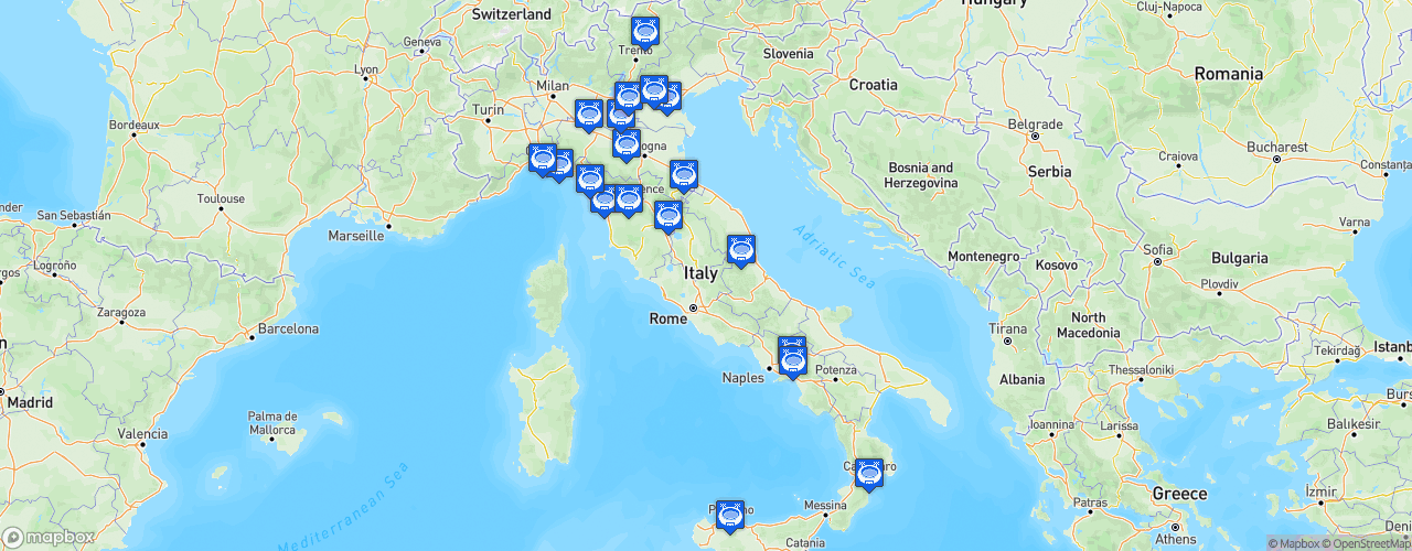 Static Map of Lega Serie B - Saison 2026-2027 - Serie BKT