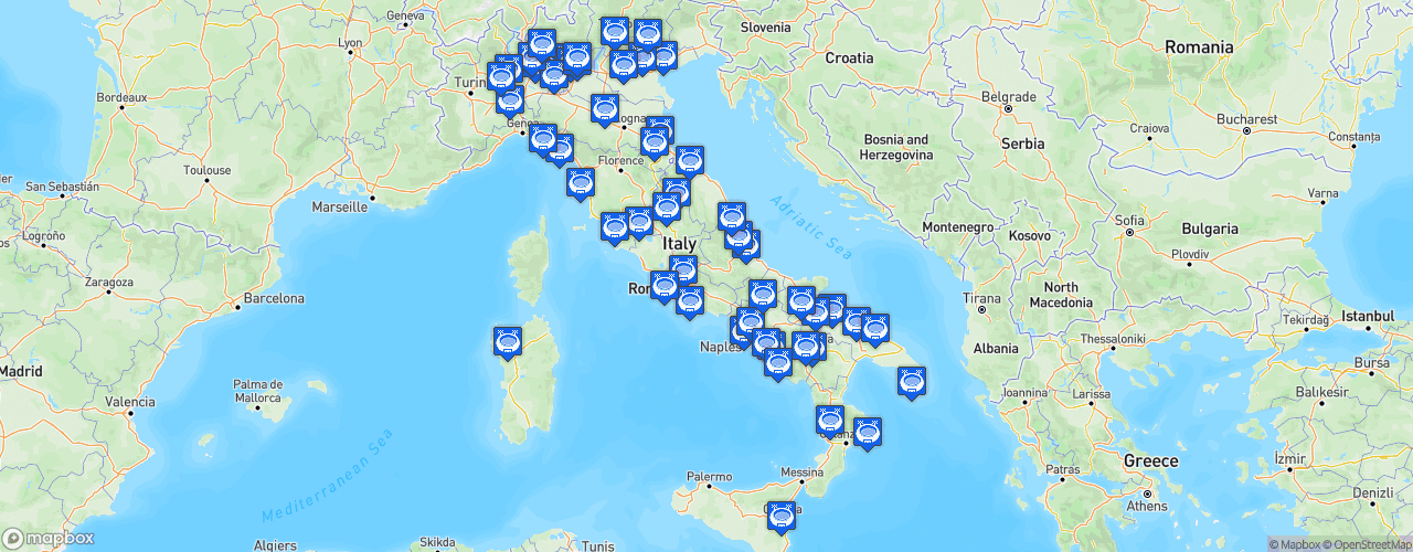 Static Map of Lega Serie C - Saison 2026-2027