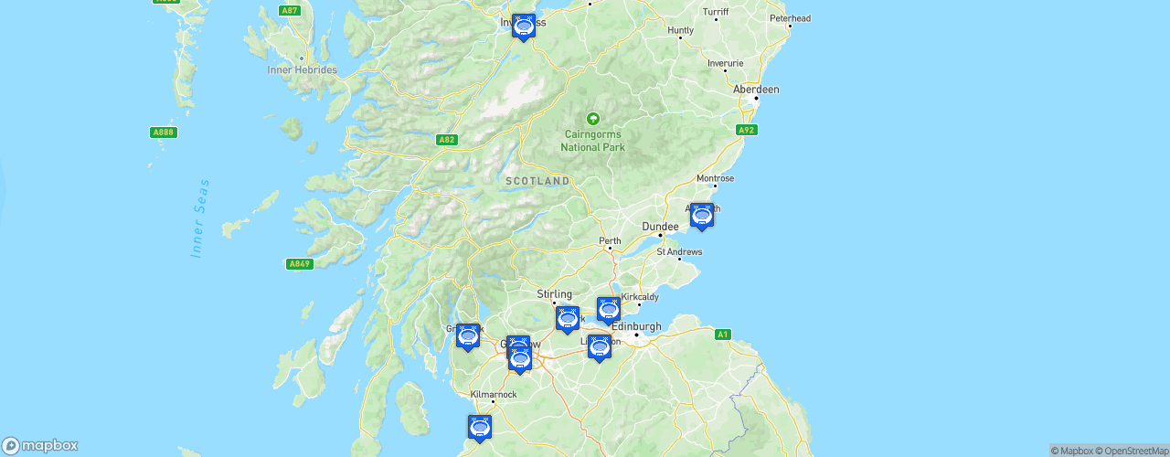 Static Map of Scottish Championship - Saison 2026-2027