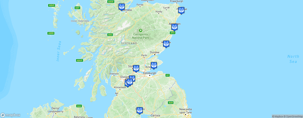 Static Map of Scottish League One - Saison 2026-2027
