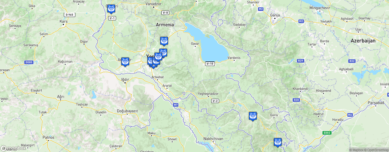 Static Map of Armenian Premier League - Saison 2026-2027